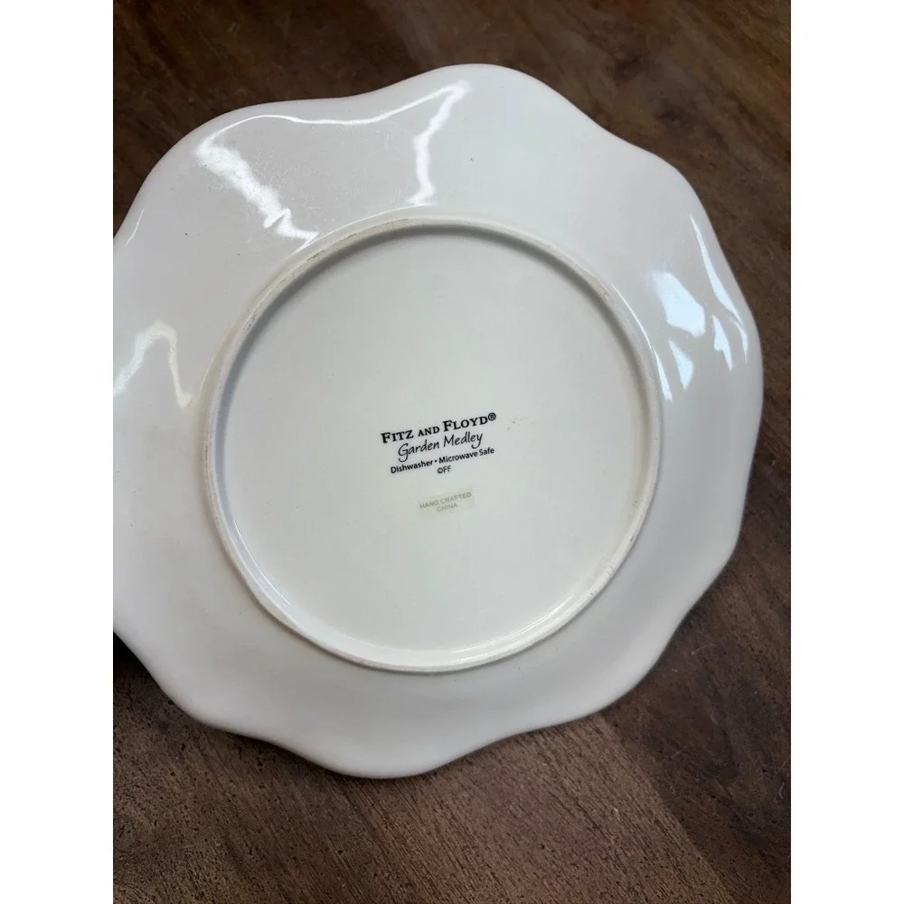 Fitz and Floyd Garden Medley Plate Floral Hand Crafted Dishwasher Safe‎